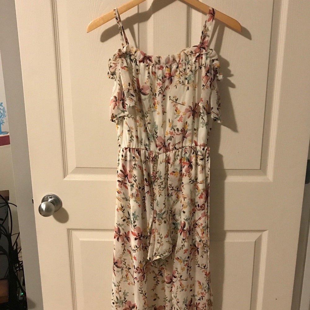 Long floral romper dress